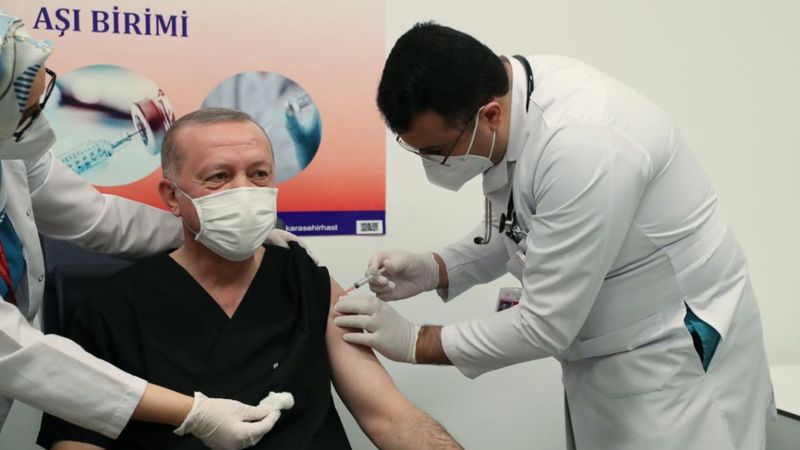 Cumhurbaşkanı Erdoğan, koronavirüs aşısı yaptırdı