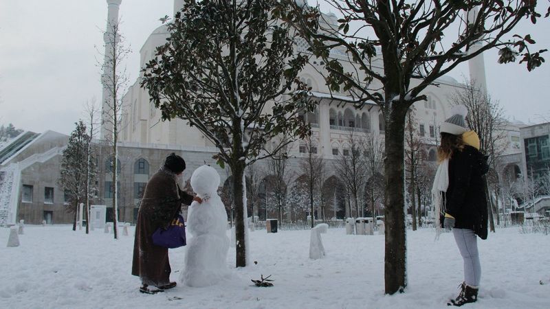 Çamlıca'dan kar manzaraları