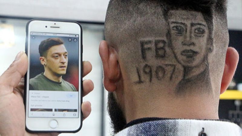 Mesut Özil'in portresini saçına kazıttı