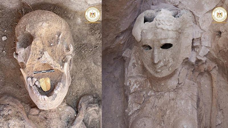 Mısır'da altın dilli mumya keşfedildi