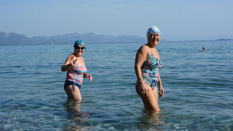 Datça'da güneş açınca sahiller doldu