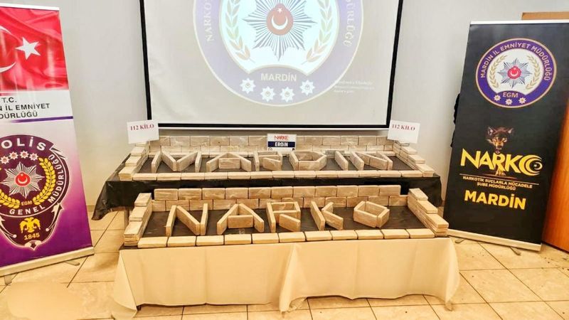 Mardin polisi 112 kilogram eroin ele geçirdi