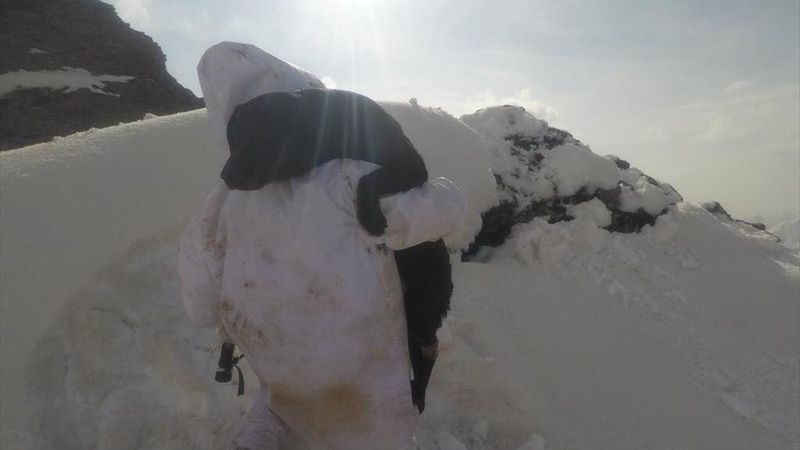 Mehmetçik, operasyona eşlik eden köpeği sırtında taşıdı