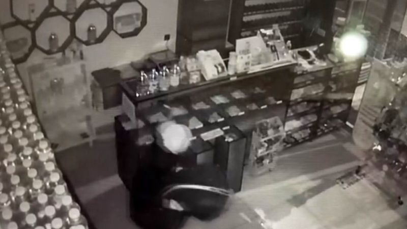 Kayseri'de kuru yemişçiye giren hırsız kamerada