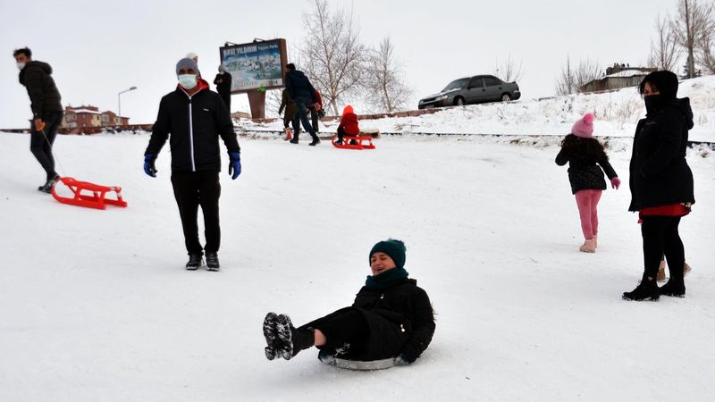 Kayserili vatandaşların kar keyfi