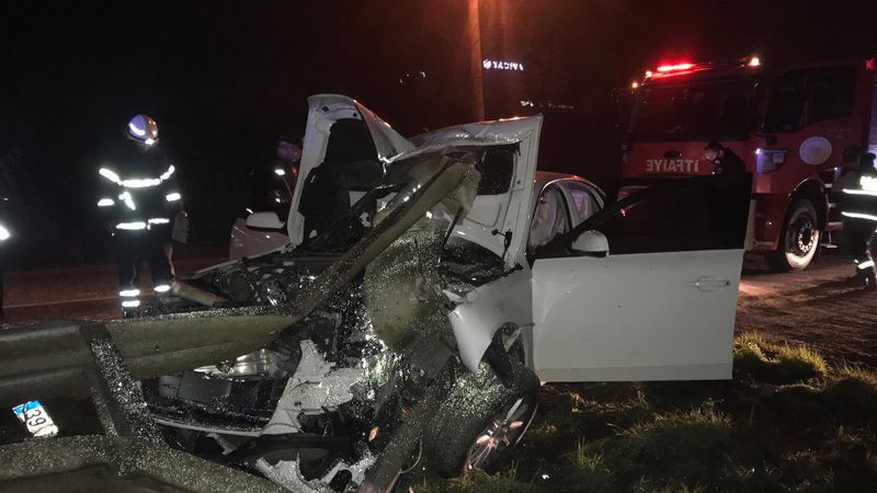 Tekirdağ'da alkollü kazazede, polise zor anlar yaşattı