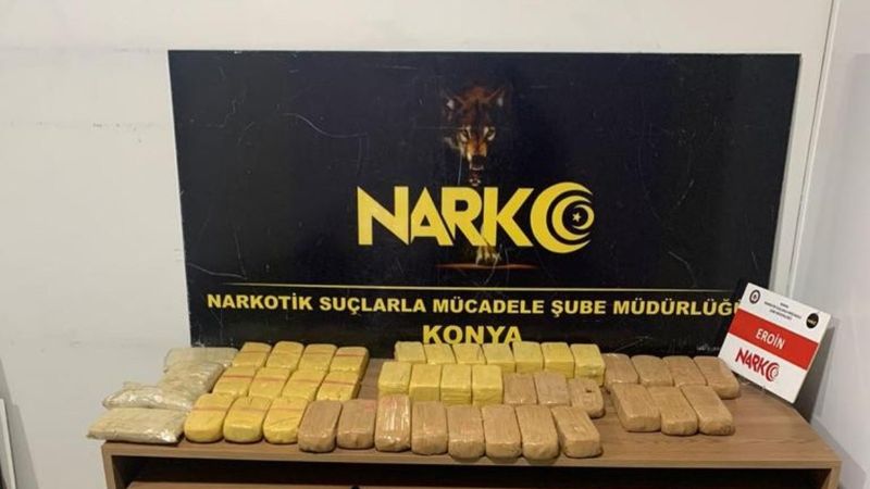 Konya'da uyuşturucu operasyonu: 23 kilo eroin ele geçirildi