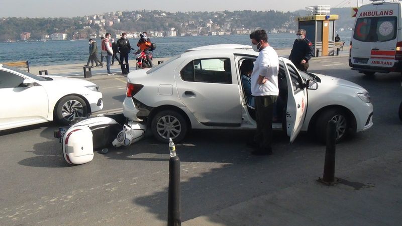 Sarıyer'de motosikletli, 'U' dönüşü yapan otomobilin altına girdi