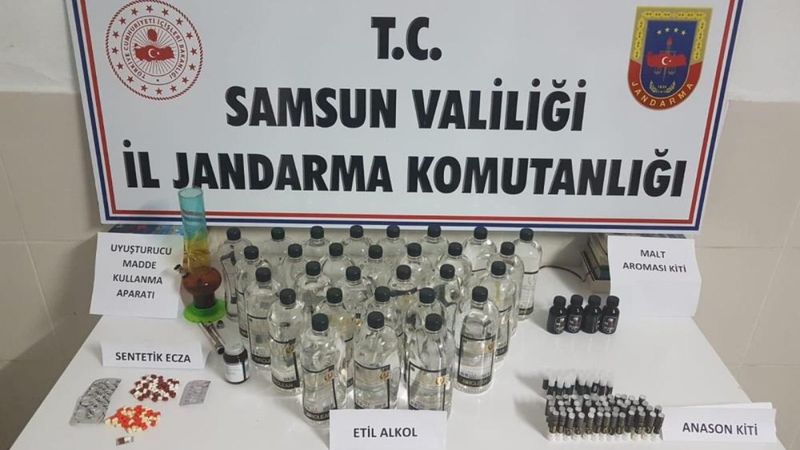 Samsun'da kaçak içki operasyonu