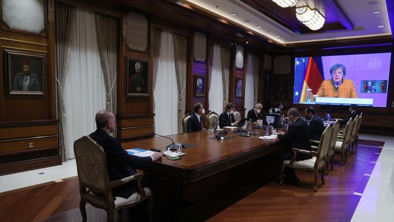 Cumhurbaşkanı Erdoğan, Angela Merkel ile görüştü