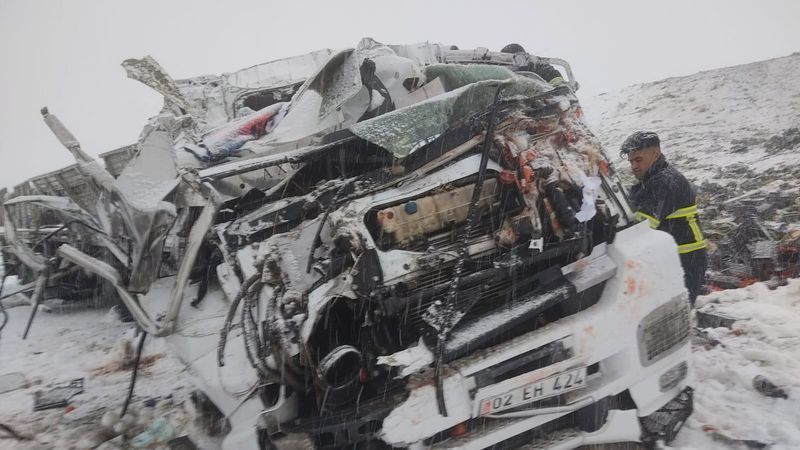 Ağrı'da kontrolden çıkan tır şarampole devrildi: 2 ölü