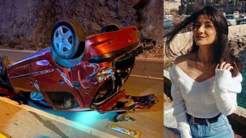 Antalya'da aracıyla kayalıklara çarpan genç kız kurtarılamadı