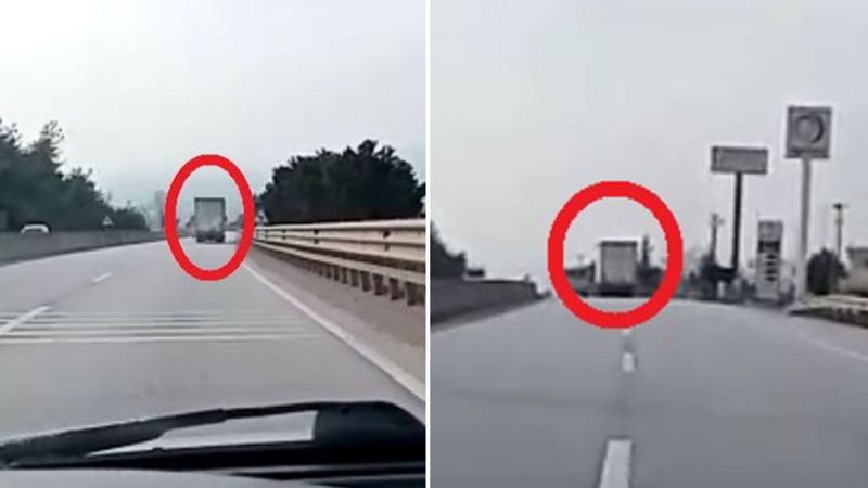 Bursa'da faciaya neden olan tırın kaza öncesi görüntüleri