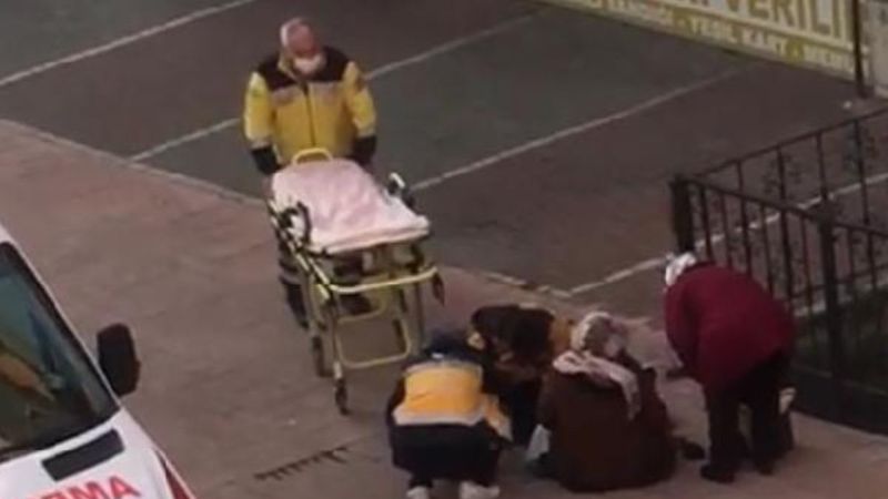 Samsun'da kaldırımda doğum yapan kadın