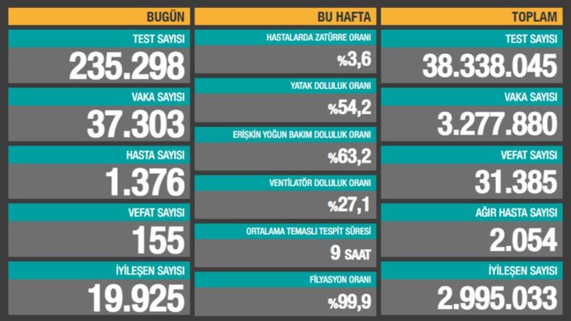 30 Mart Türkiye'nin koronavirüs tablosu