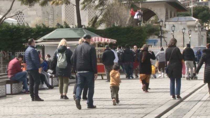 Sultanahmet'te turist yoğunluğu