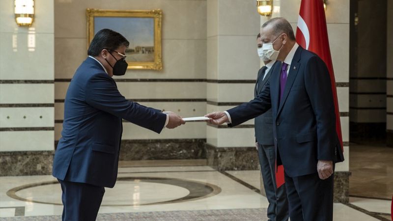 Şili Büyükelçisi Castro, Cumhurbaşkanı Erdoğan'a güven mektubu sundu
