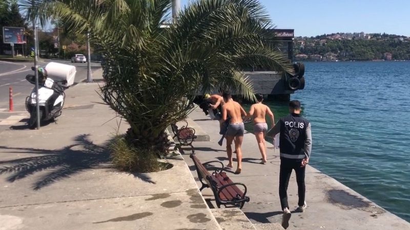 Sarıyer’de denizde yakalanan gençlerin kaçışı