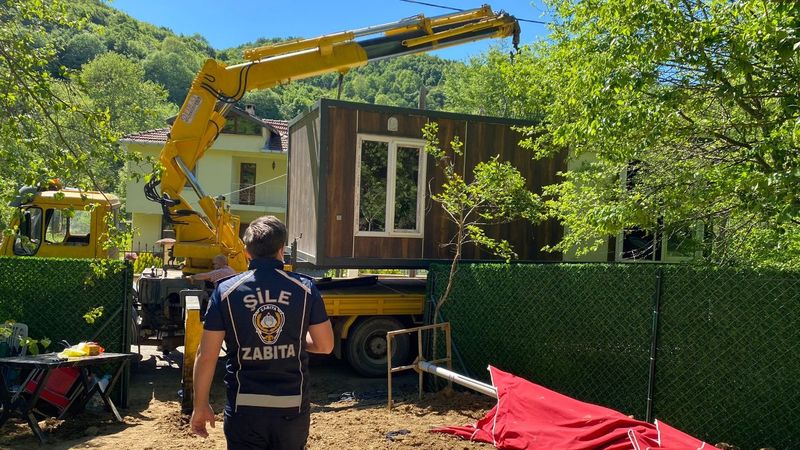 Şile'de kaçak konteyner savaşı