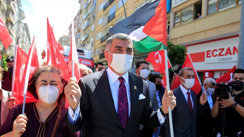 Elazığ'da CHP'li vekilden Filistin protestosu