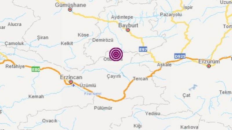 Erzincan'da 4,2 büyüklüğünde deprem