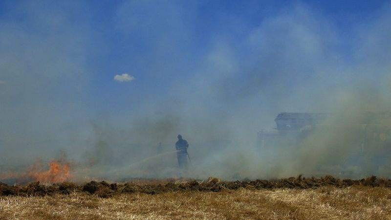 Gaziantep'te 70 dönümlük ekili tarla yandı