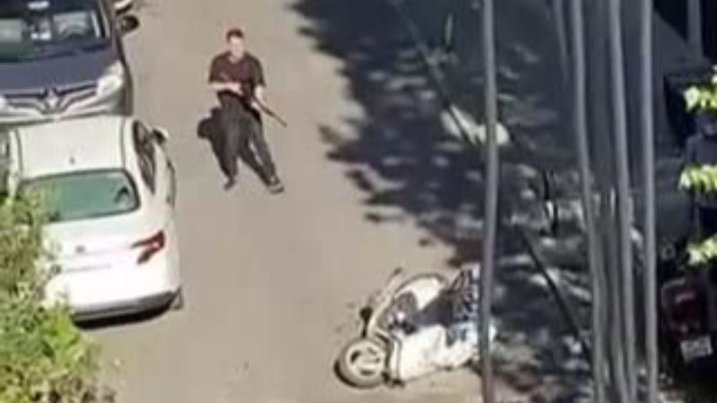 Şişli'de kızını parka götüren babanın öldürülme anı