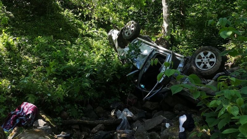 Rize'de kamyonet uçuruma yuvarlandı