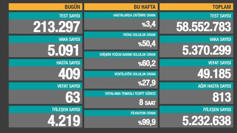 20 Haziran Türkiye'de koronavirüs tablosu