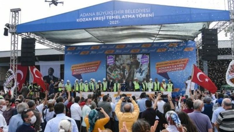 Adana'da 10 belediye başkanıyla kreş temel atma töreni