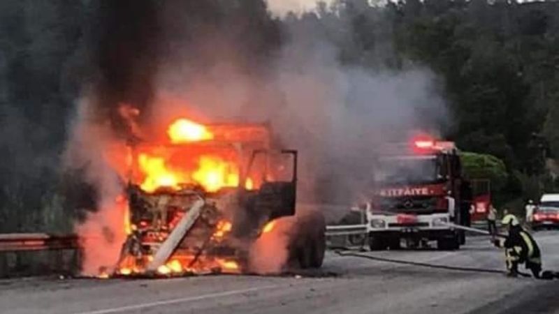 Denizli'deki kamyon, bomba gibi patladı