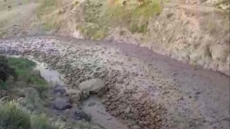 Ağrı Dağı'nda taş ve çamur seli