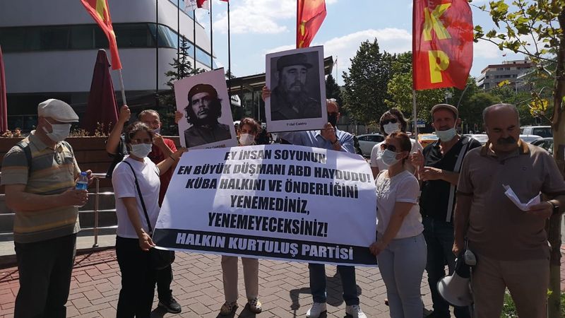 Türk solundan, ABD Büyükelçiliği önünde Küba protestosu