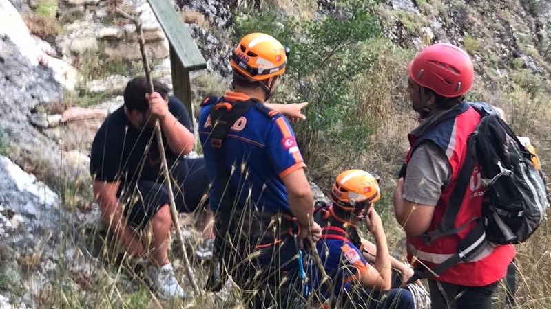 Bilecik'te kanyonda mahsur kalan genci AFAD kurtardı