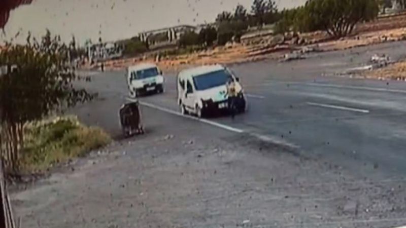 Şanlıurfa'da çocuğun kazadan kurtulma anı
