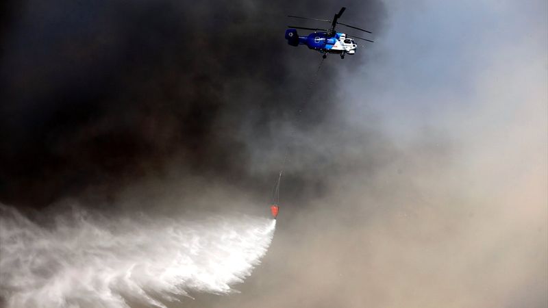 Orman yangınlarıyla mücadeleye havadan bakış