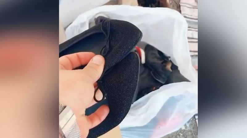 Alanya'da yardım kolisinin içinden topuklu ayakkabı çıktı