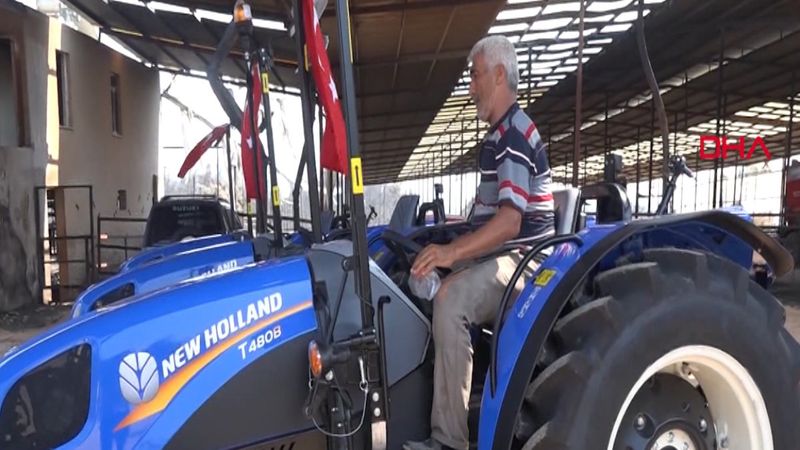 Cumhurbaşkanı Erdoğan'ın sözünü verdiği traktörler geldi