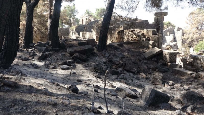 Antalya’daki yangınlar Lyrbe Antik Kenti'ni etkiledi