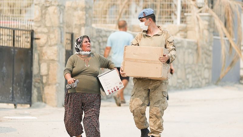 Yangın bölgelerine 72,5 milyon lira nakdi yardım gönderildi