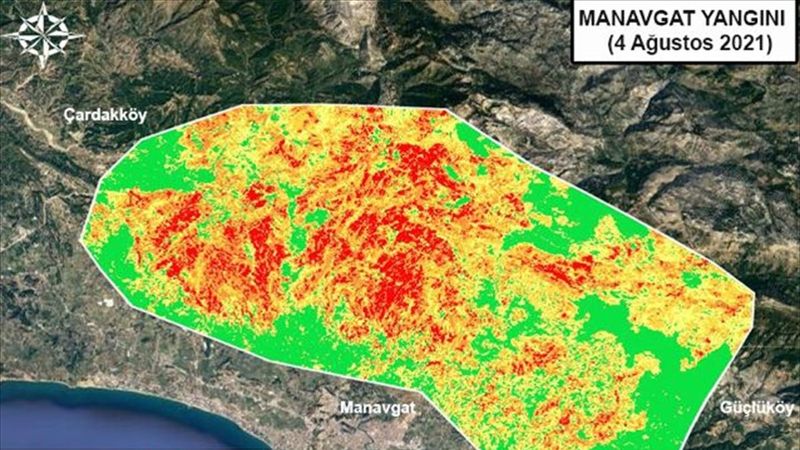 Orman yangınlarının etkili olduğu alanlar haritalandırıldı