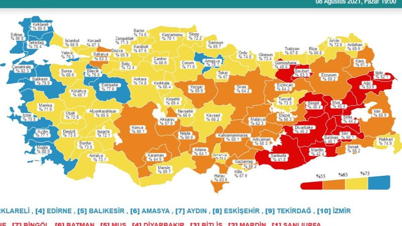 8 Ağustos Türkiye'de koronavirüs tablosu