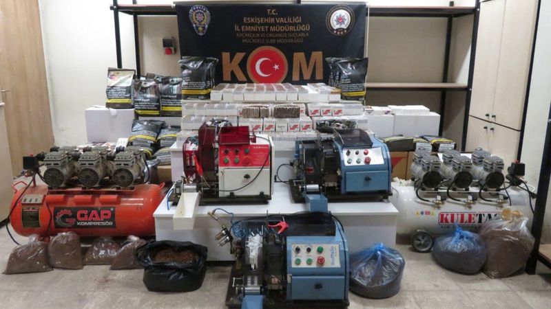 Eskişehir'de ev, sigara imalathanesine dönüştürüldü