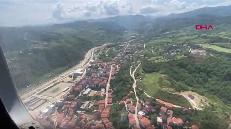 Sinop’ta, sel bölgesi havadan görüntülendi