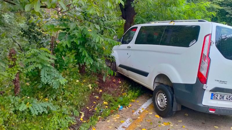 Samsun'da minibüs ağaca çarptı