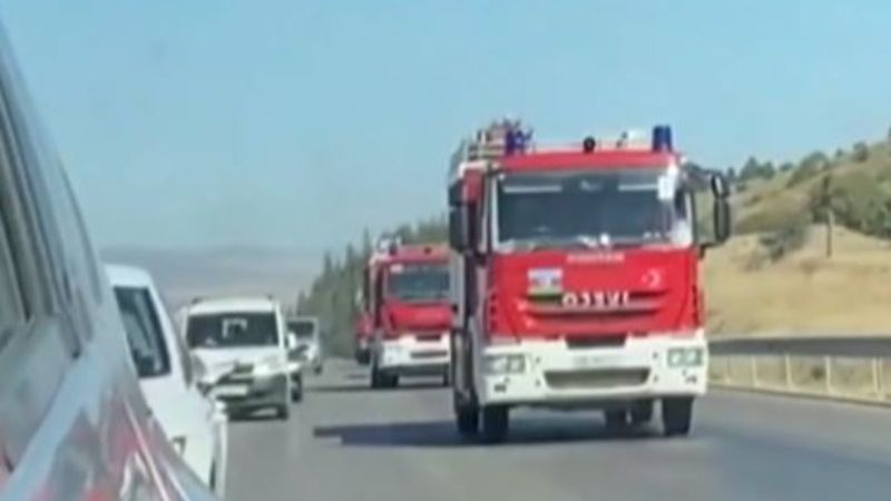 Azerbaycanlı itfaiyeciler dönüş yoluna geçti