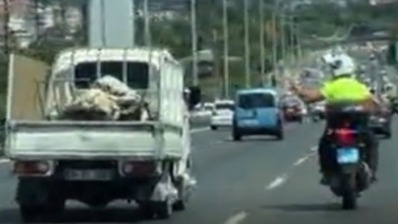 FSM'de makas atan sürücünün polisten kaçma anı