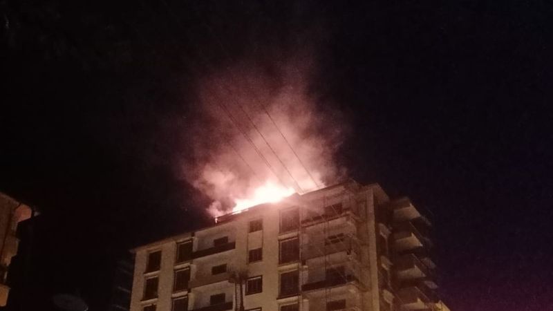 Elazığ’da çatı yangını