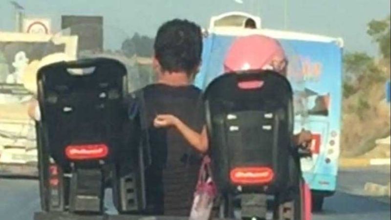 Antalya’da motosiklet üzerinde ‘pes’ dedirten yolculuk