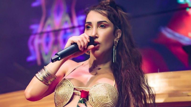 Hande Yener, sütyenle sahneye çıktı
